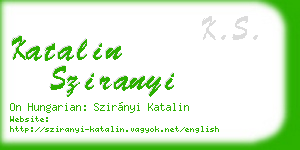 katalin sziranyi business card