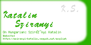 katalin sziranyi business card